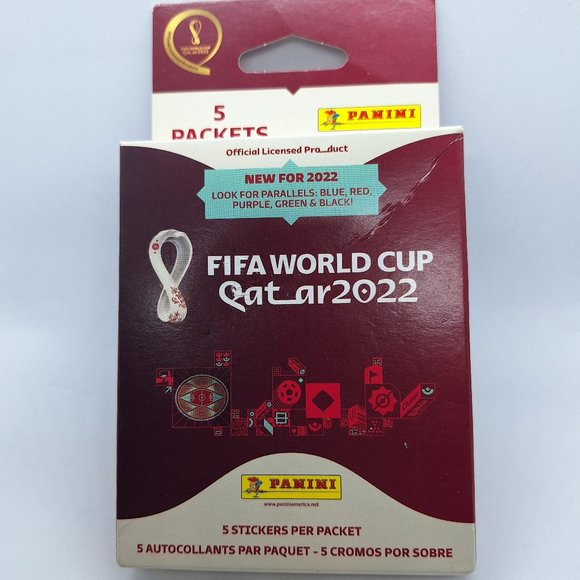Panini FIFA World Cup QATAR 2022 Sticker Box of 5 Packets Factory Sealed - Picture 1 of 5